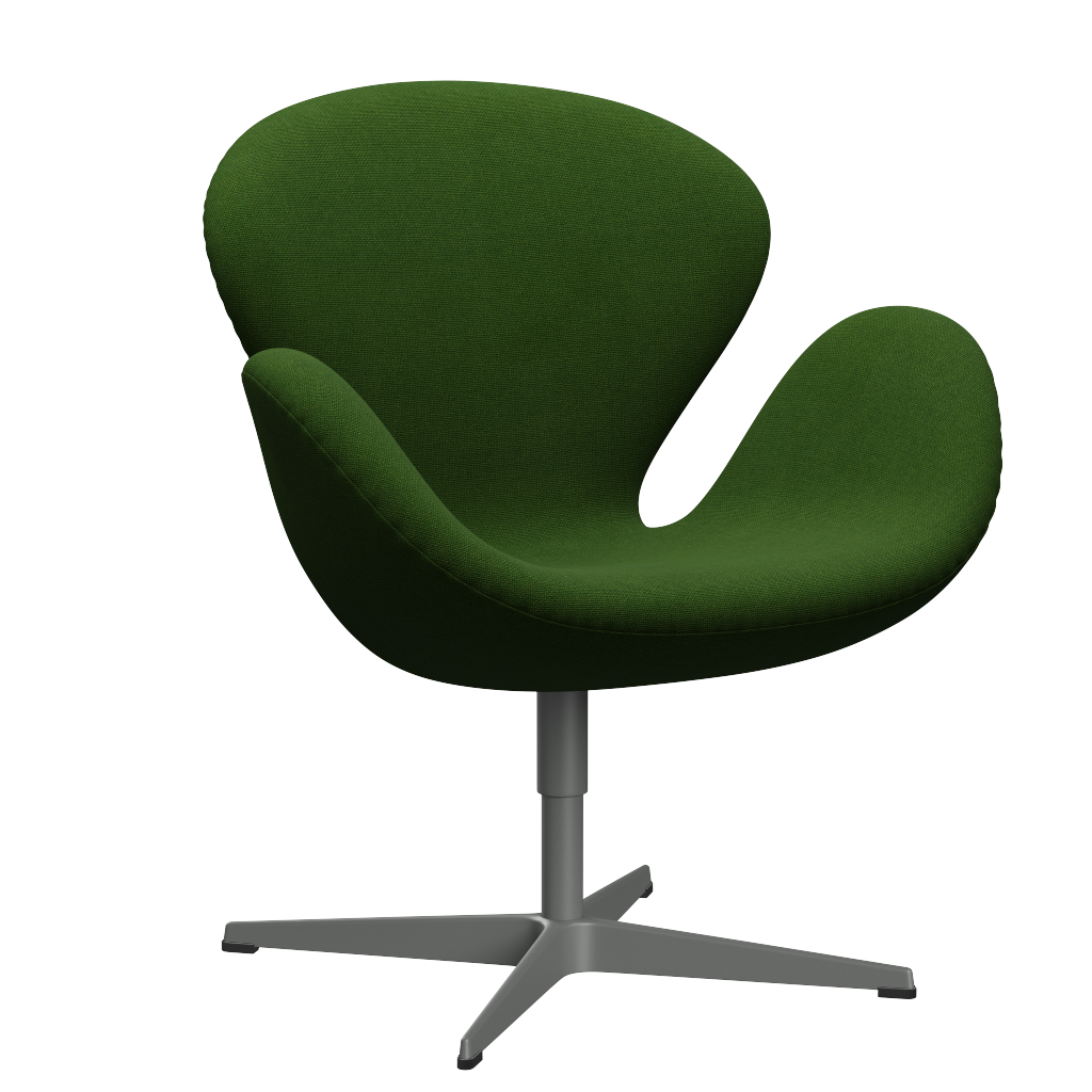 3320 Svanen loungestol, stel i silver grey af Arne Jacobsen - Hallingdal - 960 Grass Green - Jacobsen Plus