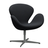3320 Svanen loungestol, stel i silver grey af Arne Jacobsen - Hallingdal - 968 Purple/Green - Jacobsen Plus