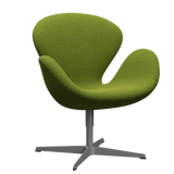 3320 Svanen loungestol, stel i silver grey af Arne Jacobsen - Hallingdal - 980 Green - Jacobsen Plus