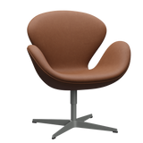 3320 Svanen loungestol, stel i silver grey af Arne Jacobsen - Haze Leder - Walnut - Jacobsen Plus