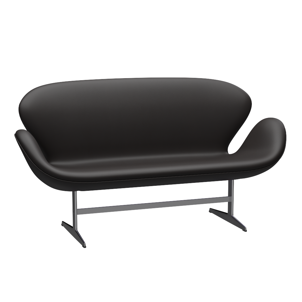 3321 Svanesofa af Arne Jacobsen - Aura læder - Black Brown - Jacobsen Plus
