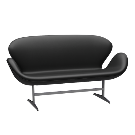 3321 Schwanensofa von Arne Jacobsen - Aura Leder - Black Brown - Jacobsen Plus