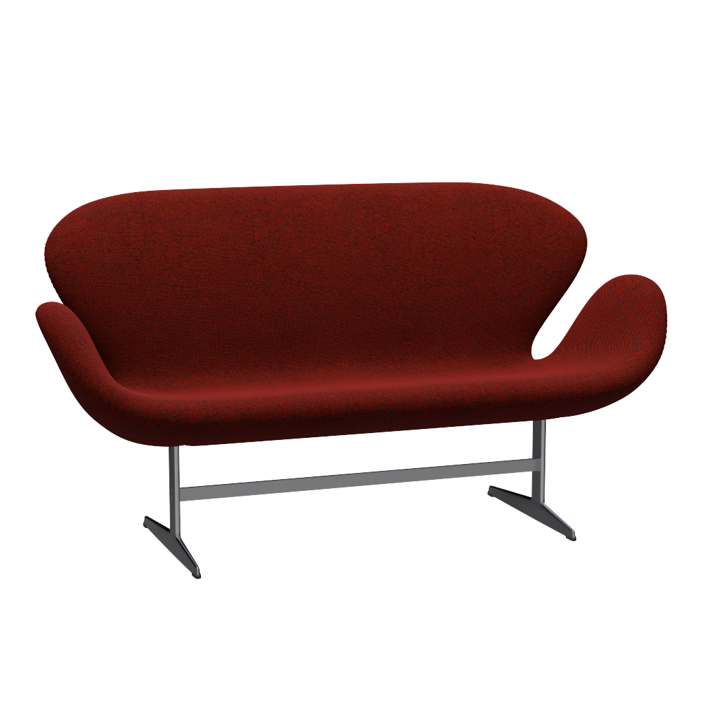 3321 Svanesofa af Arne Jacobsen - Hallingdal - 596 Red/Black - Jacobsen Plus