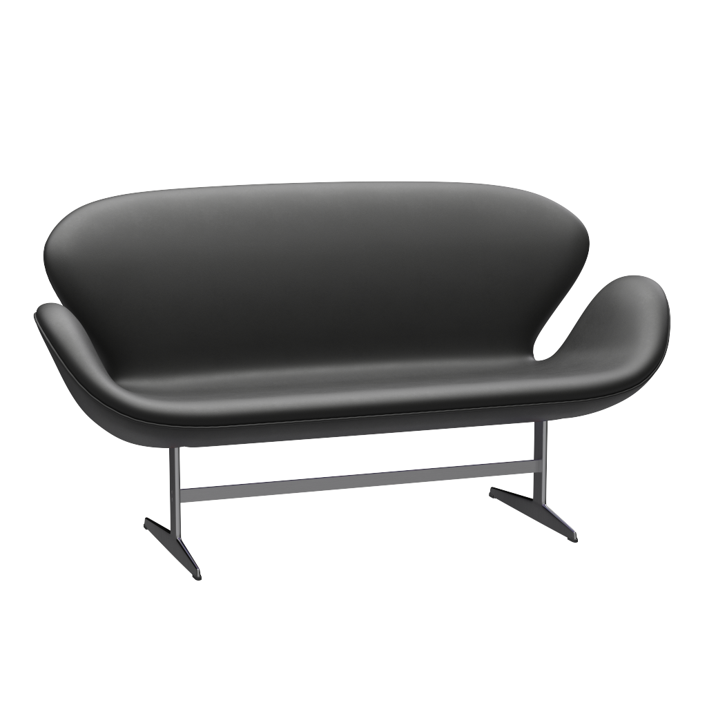 3321 Svanesofa af Arne Jacobsen - Essential læder - Black - Jacobsen Plus