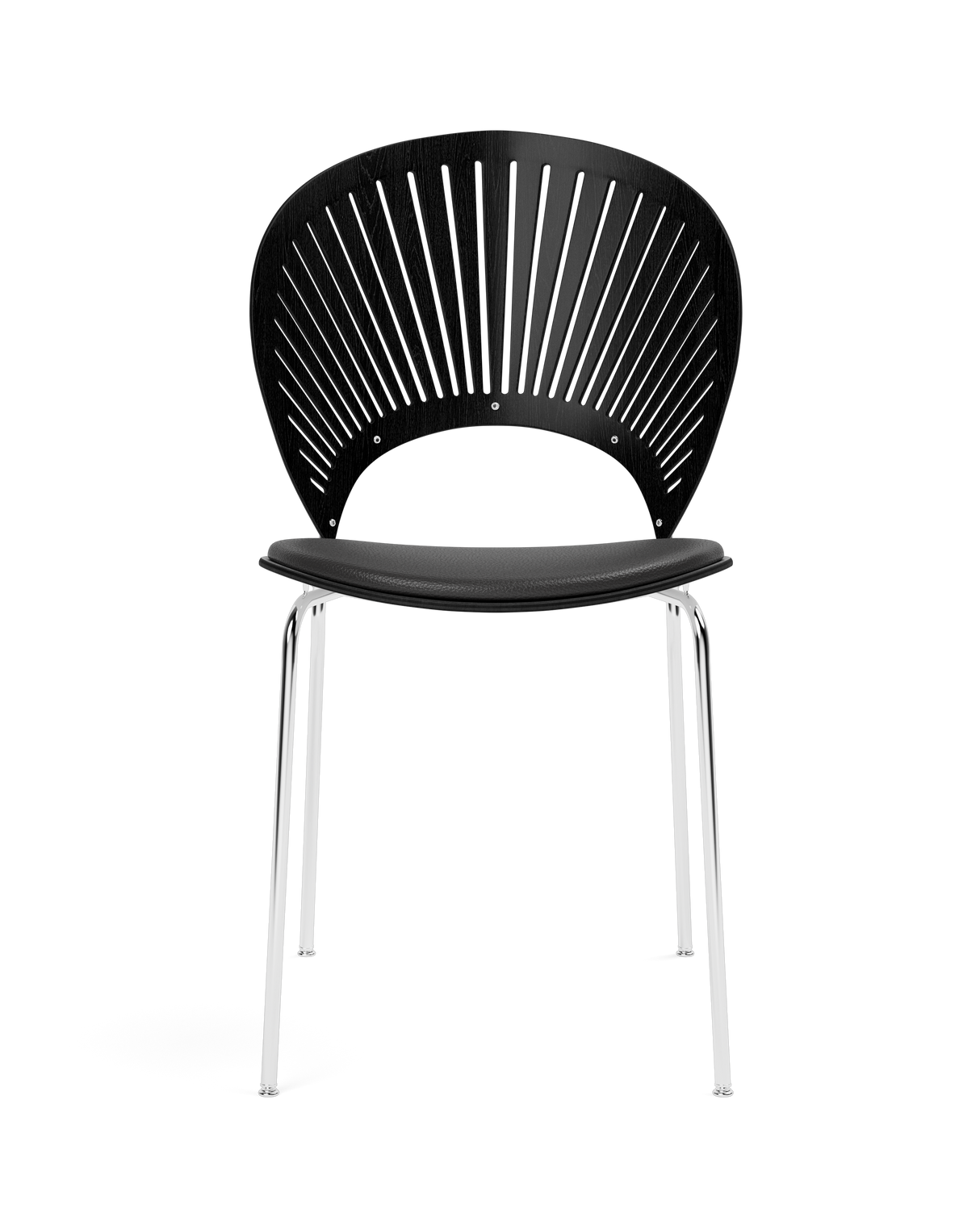 Trinidad stol m. sort læder på sæde fra Fredericia Furniture - 4 - Jacobsen Plus