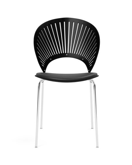 Trinidad Stuhl mit Schwarz Leder auf Sitz von Fredericia Furniture - 4 - Jacobsen Plus