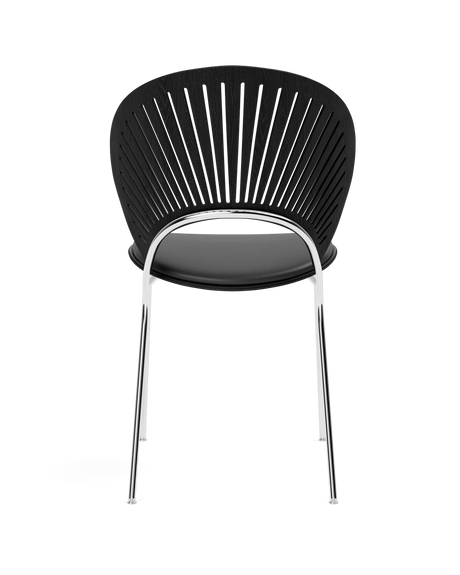Trinidad Stuhl mit Schwarz Leder auf Sitz von Fredericia Furniture - 2 - Jacobsen Plus