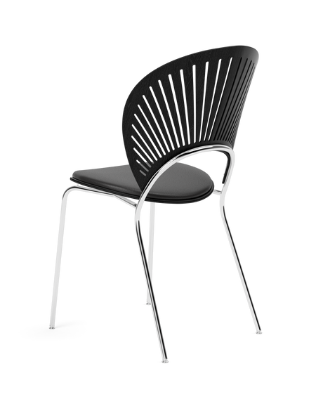 Trinidad Stuhl mit Schwarz Leder auf Sitz von Fredericia Furniture - 3 - Jacobsen Plus
