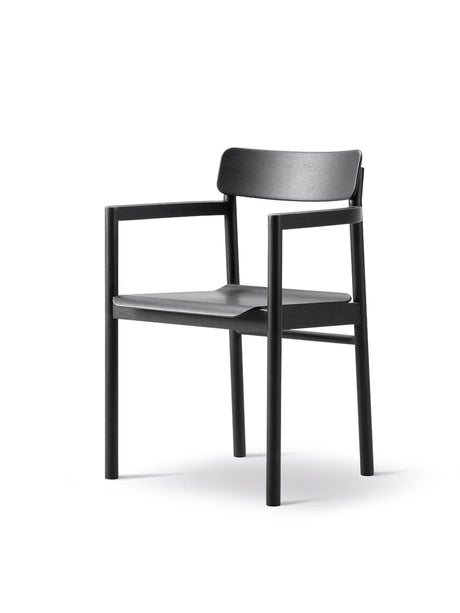 Post Esszimmerstuhl, Eiche Schwarz lackiert von Fredericia Furniture - 4 - Jacobsen Plus