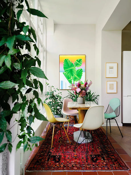 Eames Fiberglass Chair DSR, schwarz lackiert von Vitra - Eames Sea Foam Green - Jacobsen Plus