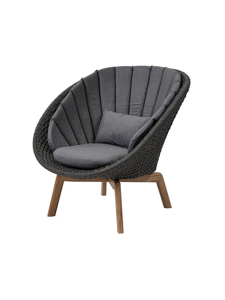 Peacock Loungestol, Soft Rope m/ben i teak fra Cane-line - 1 - Jacobsen Plus