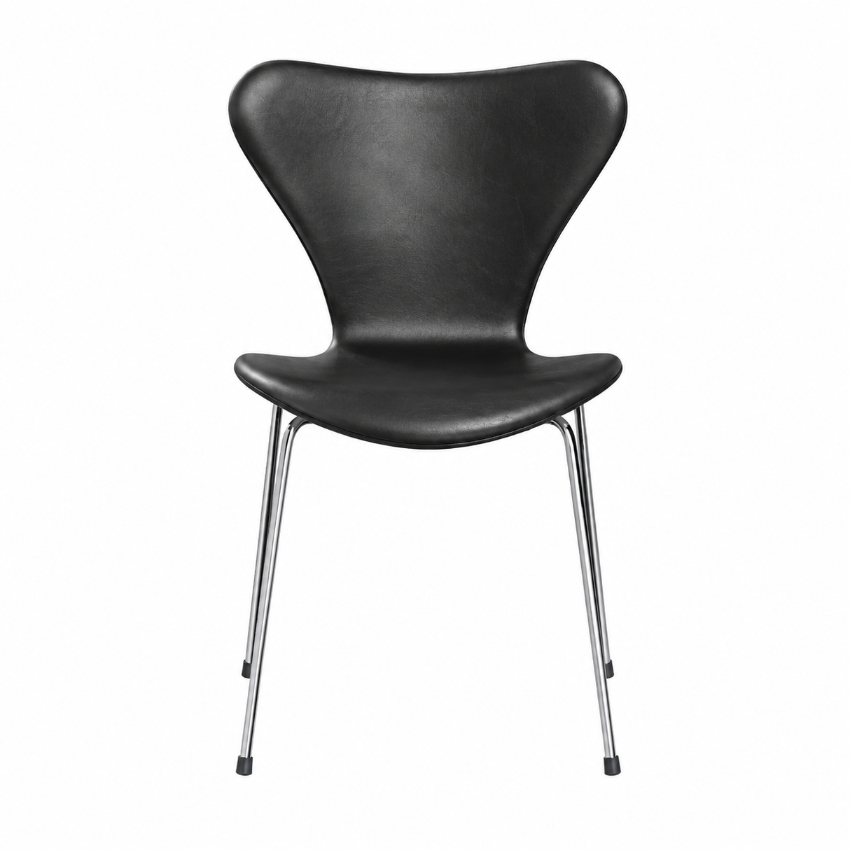 Fritz Hansen - 3107 stol, fuldpolstret Wild læder sort / krom stel af Arne Jacobsen - 1 - Jacobsen Plus