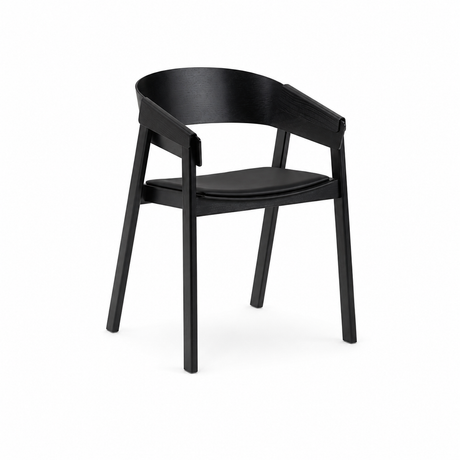 Cover Armchair, schwarz mit Leder von Muuto - 1 - Jacobsen Plus
