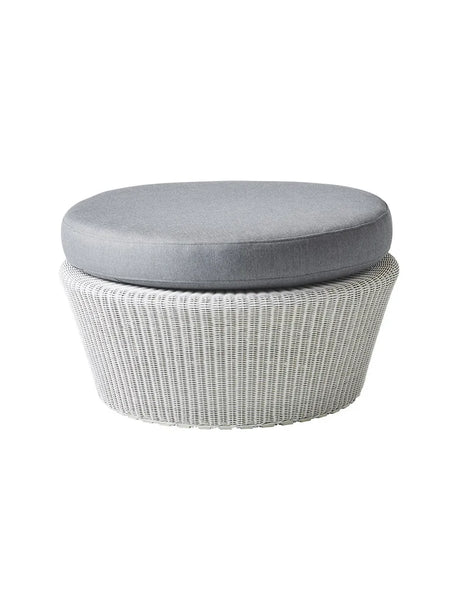 Kingston Fußhocker von Cane-line - Weiß-grau / Grau, Cane-line Natté inkl. QuickDry - Jacobsen Plus