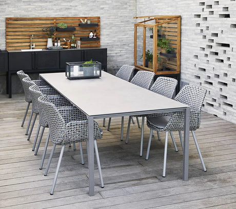 Pure Tisch, 280x100 cm von Cane-line - Lavagrau / Concrete Grau - Jacobsen Plus