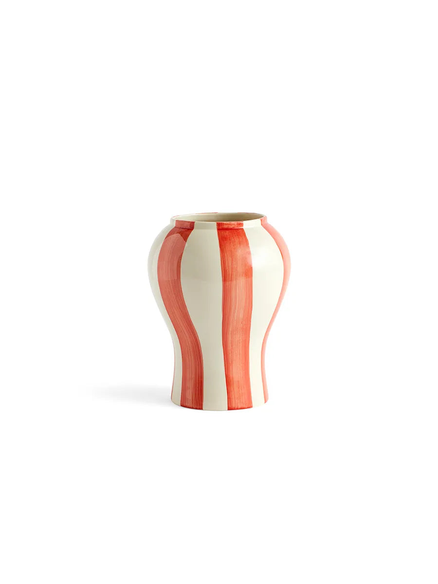 Sobremesa stripe Vase von HAY - Rot / Small - Jacobsen Plus