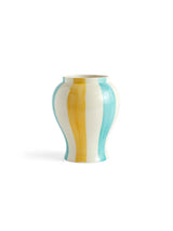 Sobremesa stripe Vase von HAY - Grün und Gelb / Large - Jacobsen Plus