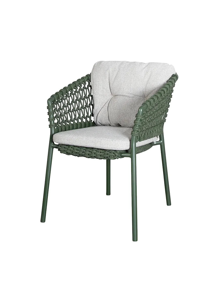 Ocean Stol, Soft Rope fra Cane-line - Dark green / Light brown, Cane-line Wove - Jacobsen Plus