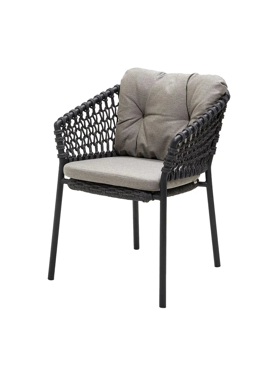 Ocean Stol, Soft Rope fra Cane-line - Dark grey / Taupe, Cane-line Natté - Jacobsen Plus
