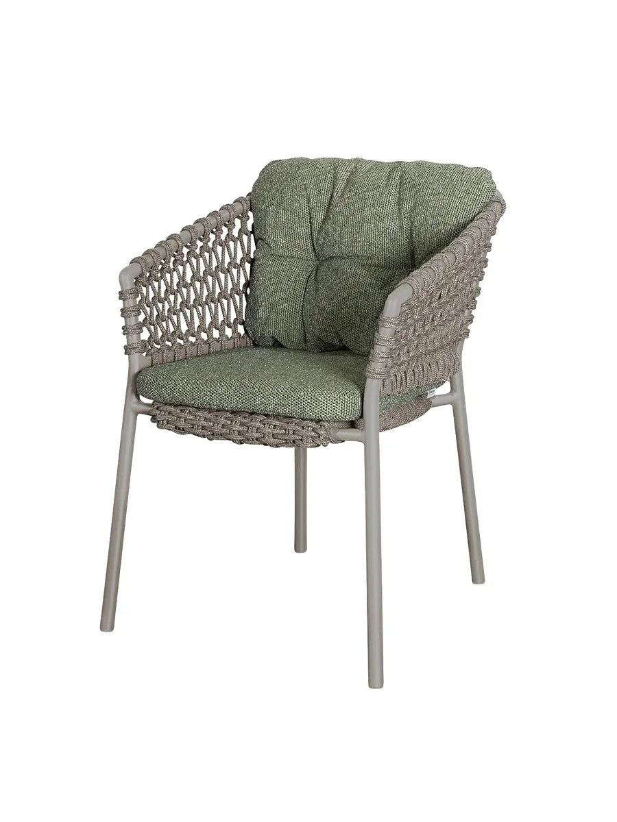 Ocean Stol, Soft Rope fra Cane-line - Taupe / Dark green, Cane-line Wove - Jacobsen Plus