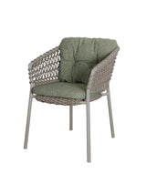 Ocean Stol, Soft Rope fra Cane-line - Taupe / Dark green, Cane-line Wove - Jacobsen Plus
