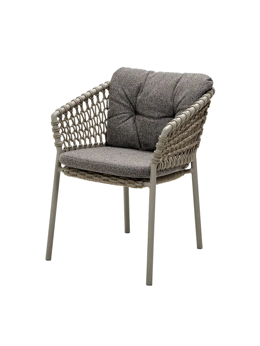 Ocean Stol, Soft Rope fra Cane-line - Taupe / Dark grey, Cane-line Wove - Jacobsen Plus