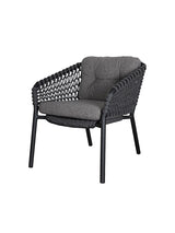 Ocean Lounge-Sessel, Soft Rope von Cane-line - Dunkelgrau / Dunkelgrau, Cane-line Wove - Jacobsen Plus