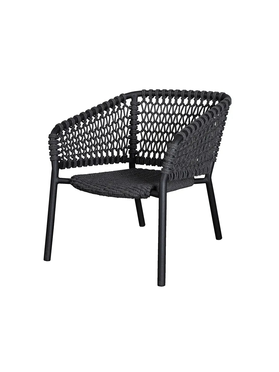 Ocean Lounge-Sessel, Soft Rope von Cane-line - Dunkelgrau / Kein Kissen - Jacobsen Plus