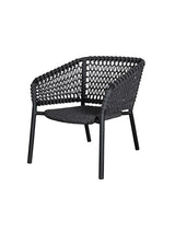 Ocean Lounge-Sessel, Soft Rope von Cane-line - Dunkelgrau / Kein Kissen - Jacobsen Plus