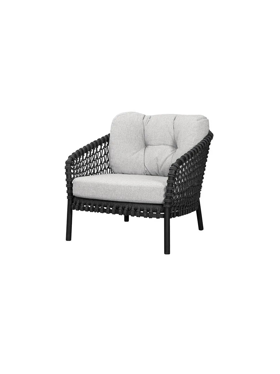 Ocean Large Lounge-Sessel, Soft Rope von Cane-line - Hellbraun - Cane-line Wove mit QuickDry & Airflow - Jacobsen Plus