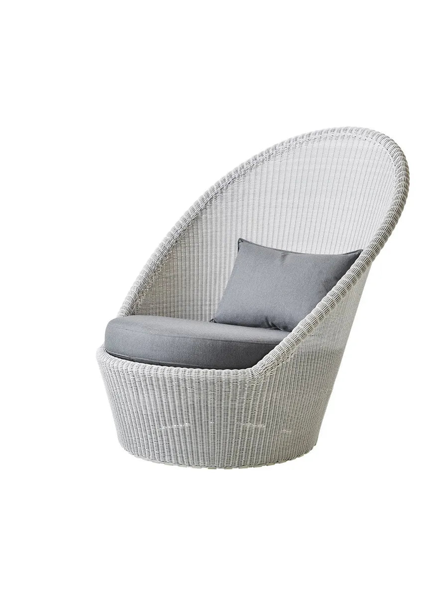 Kingston Solstol med hjul fra Cane-line - Hvid-grå / Grey, Cane-line Natté inkl. QuickDry - Jacobsen Plus