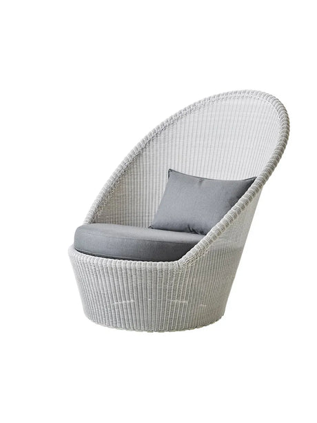 Kingston Solstuhl mit Rädern von Cane-line - Weiß-grau / Grau, Cane-line Natté inkl. QuickDry - Jacobsen Plus