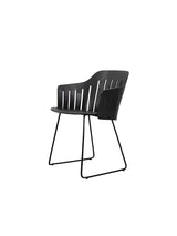 Choice Stuhl von Cane-line - Schwarz / Galvanisierter Stahl-Schlitten-schwarz - Jacobsen Plus