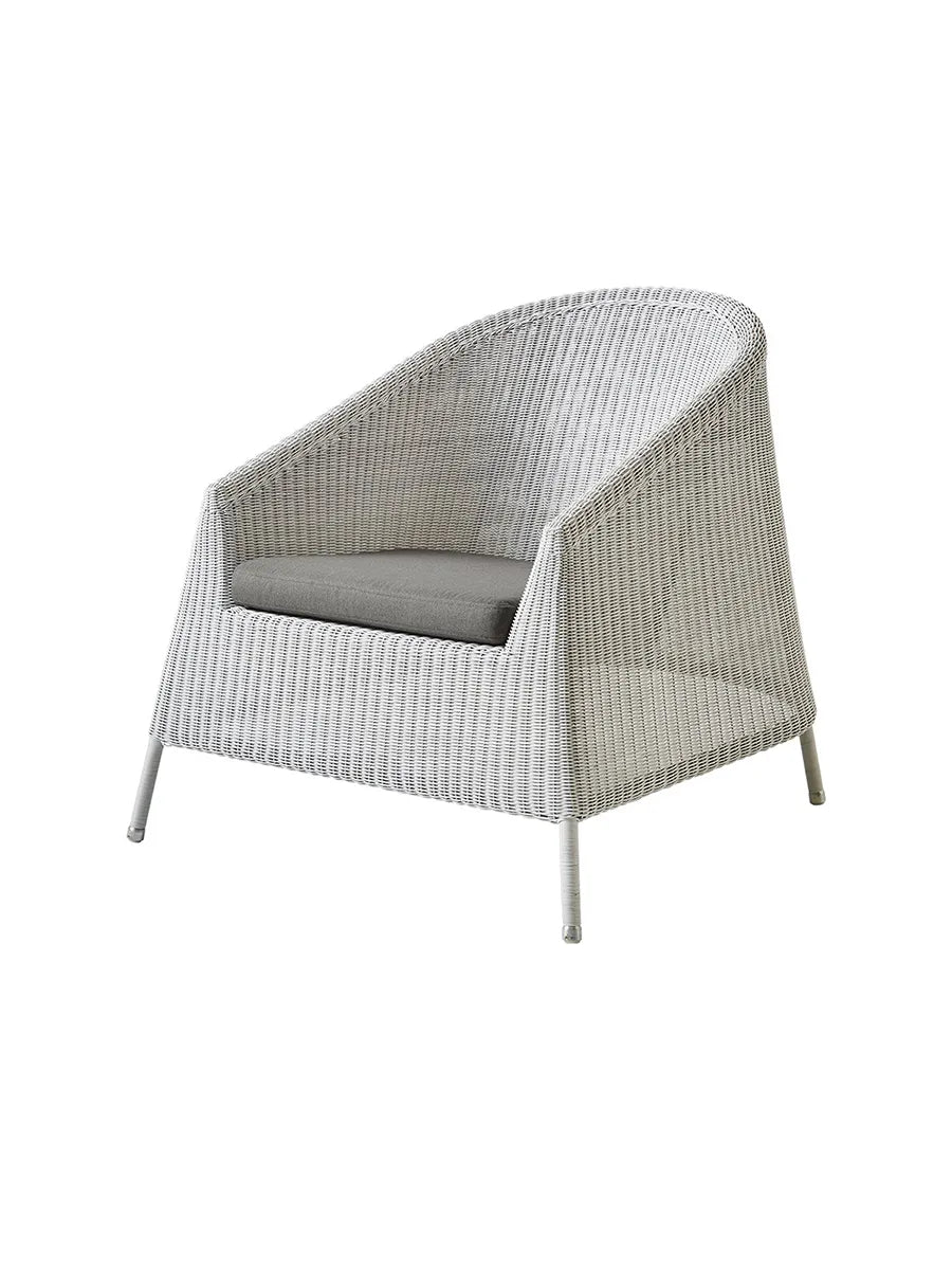 Kingston Lounge-Sessel von Cane-line - Weiß-grau / Taupe, Cane-line Natté - Jacobsen Plus