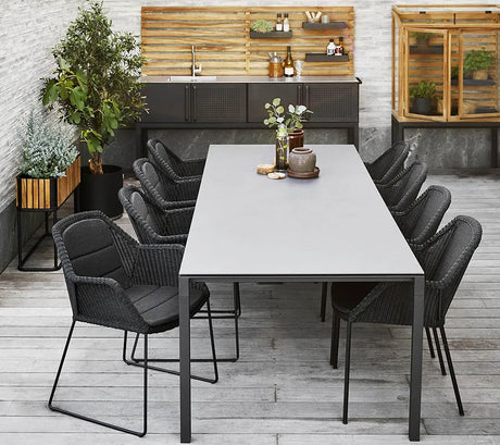 Pure Tisch, 280x100 cm von Cane-line - Lavagrau / Concrete Grau - Jacobsen Plus