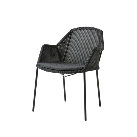 Breeze Stuhl, stapelbar inkl. Kissen von Cane-line - Schwarz / Black - Cane-line Natté - Jacobsen Plus
