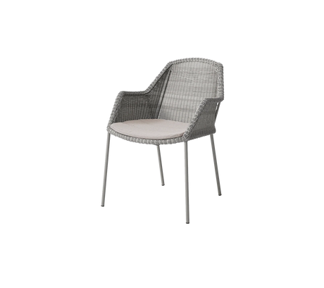 Breeze Stuhl, stapelbar inkl. Kissen von Cane-line - Taupe / Sand - Cane-line Natté - Jacobsen Plus
