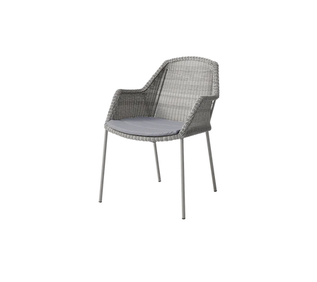 Breeze Stuhl, stapelbar inkl. Kissen von Cane-line - Taupe / Grey - Cane-line Natté - Jacobsen Plus