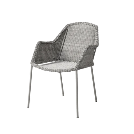 Breeze Gartenstuhl mit Armlehne, stapelbar von Cane-line - Taupe - Jacobsen Plus