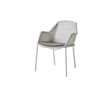 Breeze stol, stabelbar inkl. hynde fra Cane-line - White grey / Taupe - Cane-line Natté - Jacobsen Plus