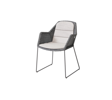 Breeze Stuhl inkl. Kissen von Cane-line - Hellgrau / Sand - Cane-line Natté - Jacobsen Plus