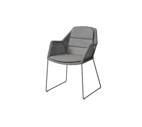 Breeze Stuhl inkl. Kissen von Cane-line - Hellgrau / Taupe - Cane-line Natté - Jacobsen Plus