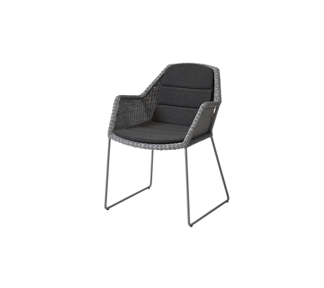 Breeze Stuhl inkl. Kissen von Cane-line - Hellgrau / Black - Cane-line Natté - Jacobsen Plus