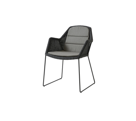 Breeze Stuhl inkl. Kissen von Cane-line - Schwarz / Taupe - Cane-line Natté - Jacobsen Plus