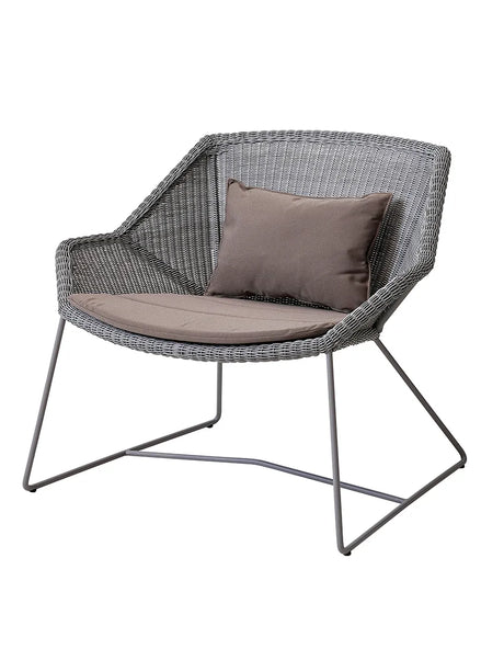 Breeze Lounge-Sessel von Cane-line - Hellgrau / Taupe, Cane-line Natté - Jacobsen Plus