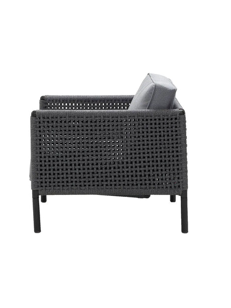 Encore Lounge-Sessel, Soft Rope von Cane-line - Lavagrau-Dunkelgrau - Jacobsen Plus