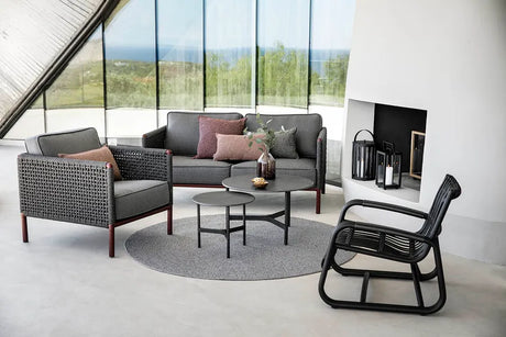 Encore 2-Pers. Sofa, Soft Rope von Cane-line - Lavagrau-Dunkelgrau - Jacobsen Plus