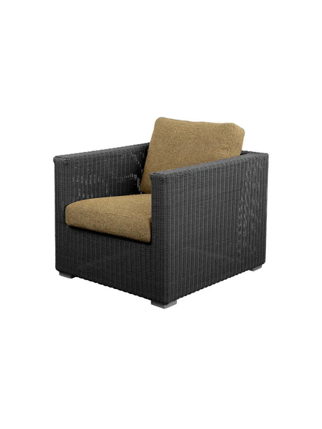 Chester Lounge-Sessel von Cane-line - Graphit / Kurkumagelb, Cane-line Rise - Jacobsen Plus