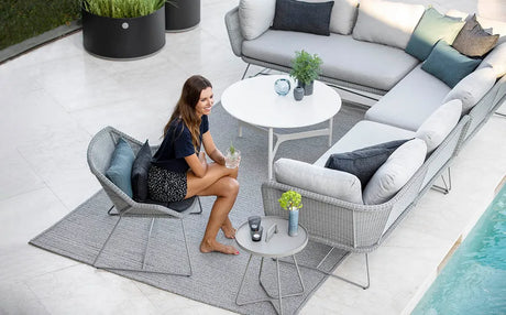 Twist Couchtisch, large fra Cane-line - Lavagrau / Schwarz (Keramik) - Jacobsen Plus