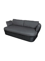 Basket 2 Pers. Sofa von Cane-line - Graphit-Gestell mit grauen Kissen - Jacobsen Plus